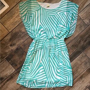 Needle & Thread Teal and White Striped Dress